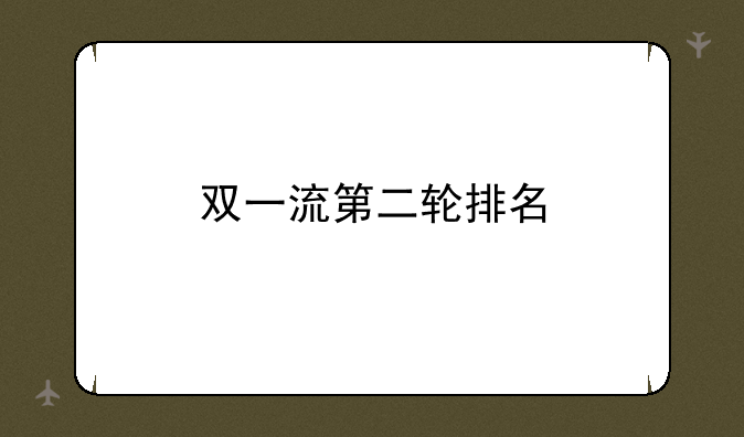 双一流第二轮排名