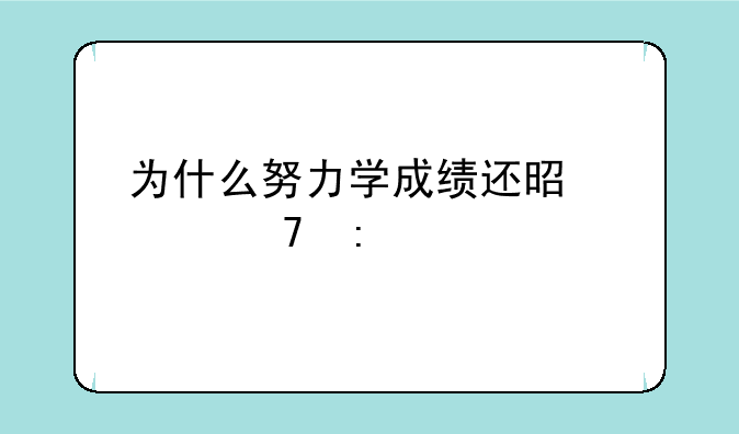 为什么努力学成绩还是上不去、中等