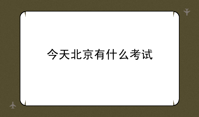 今天北京有什么考试