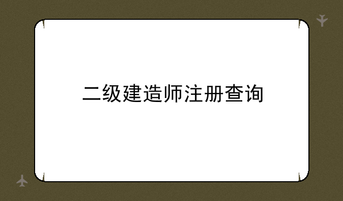 二级建造师注册查询