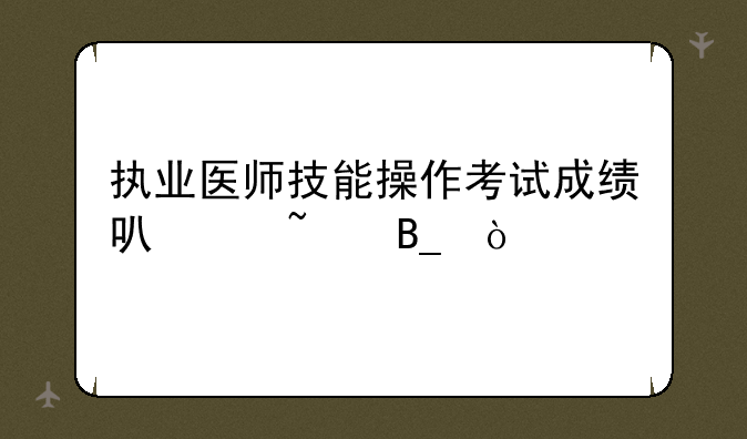 执业医师技能操作考试成绩可以查吗