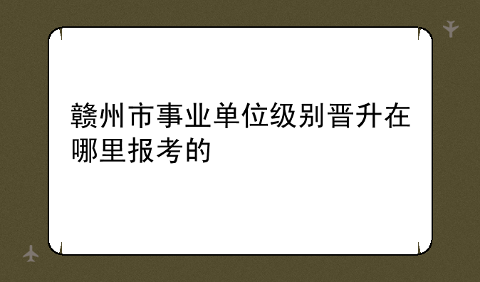 赣州市事业单位级别晋升在哪里报考的