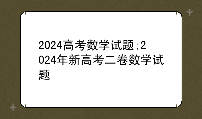 2024高考数学试题;2024年新高考二卷数