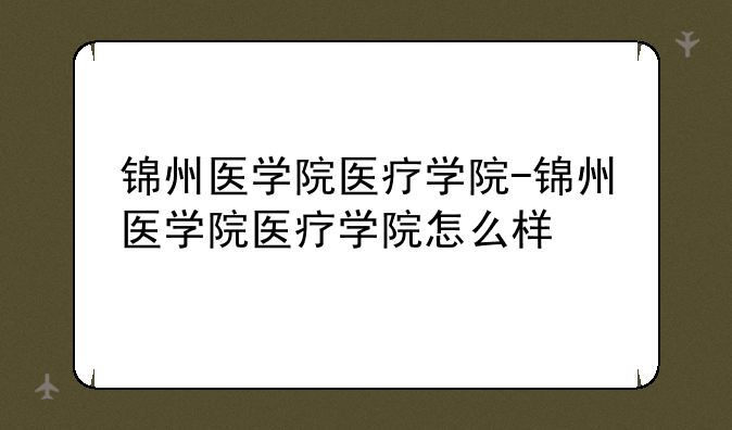 锦州医学院医疗学院-锦州医学院医疗