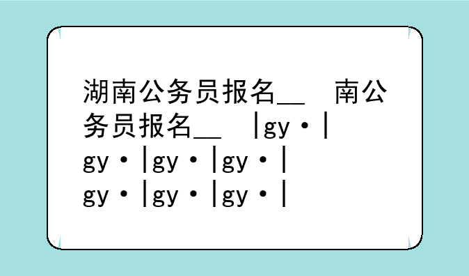 湖南公务员报名__湖南公务员报名人数2025