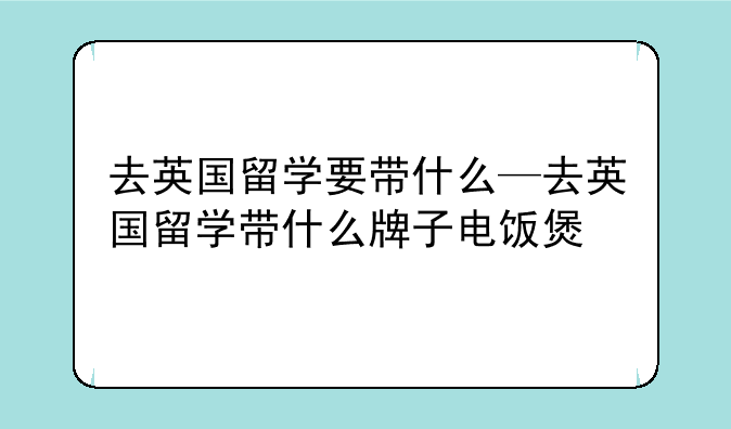 去英国留学要带什么—去英国留学带什么牌子电饭煲